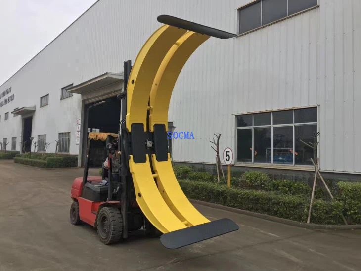 Forklift With Paper Roll Clamps